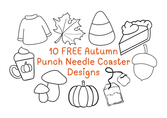 10 Autumn-Inspired Punch Needle Coaster Designs (Free PDF Download!)