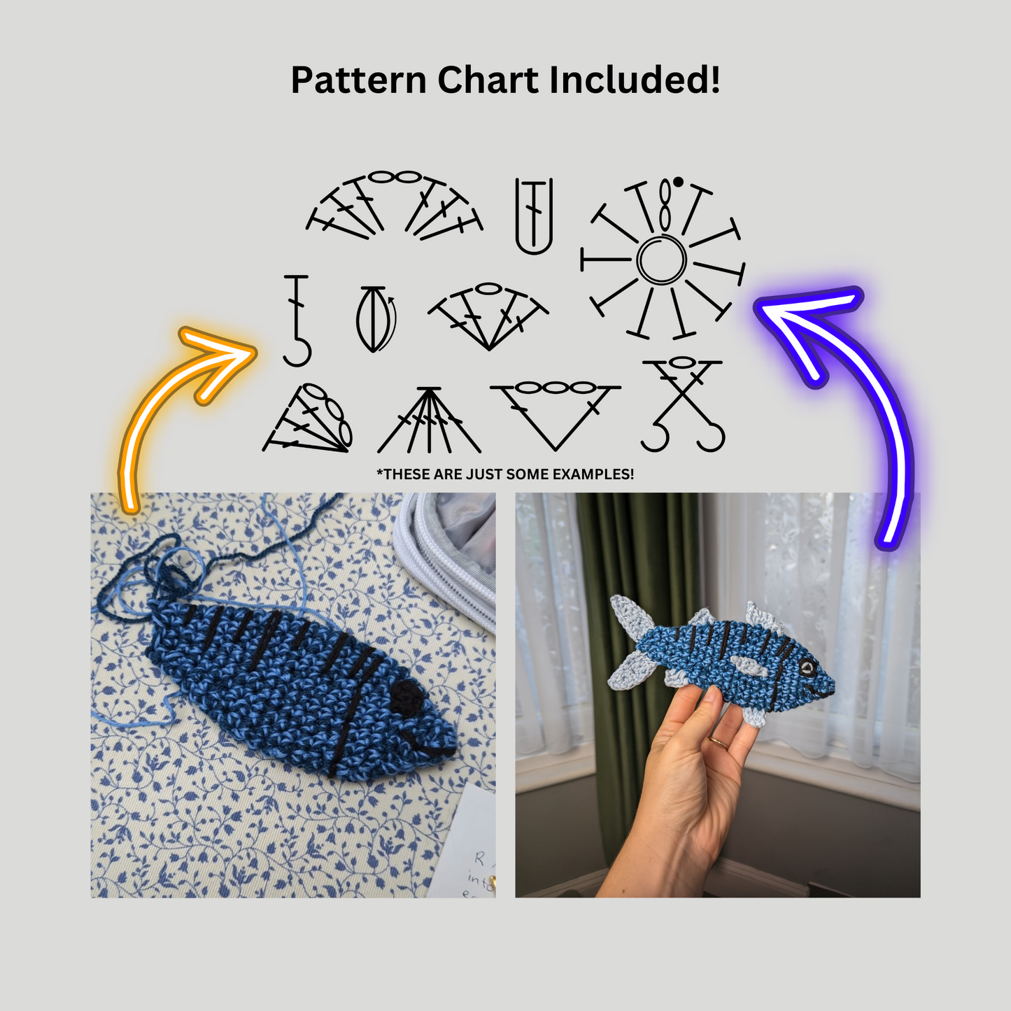 Fish Crochet Pattern, crochet patterns, fish, crochet gifts, crochet amigurumi, kid toys, crochet keychain, amigurumi pattern, Brunaticality