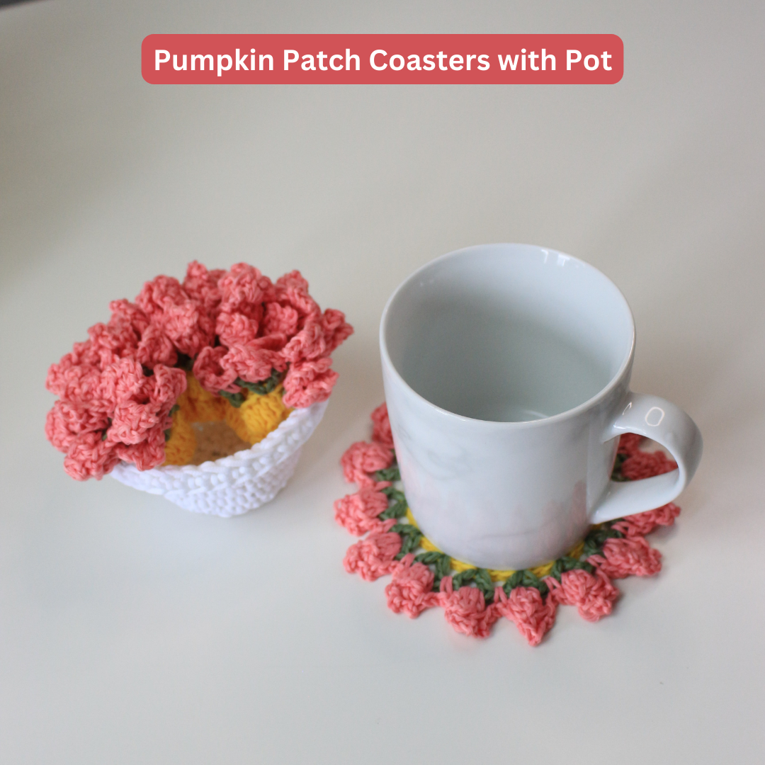 Crochet Pattern Bundle, 7 Crochet Coaster Patterns, Crochet Coaster, Crochet Plant Pot Coaster, Brunaticality