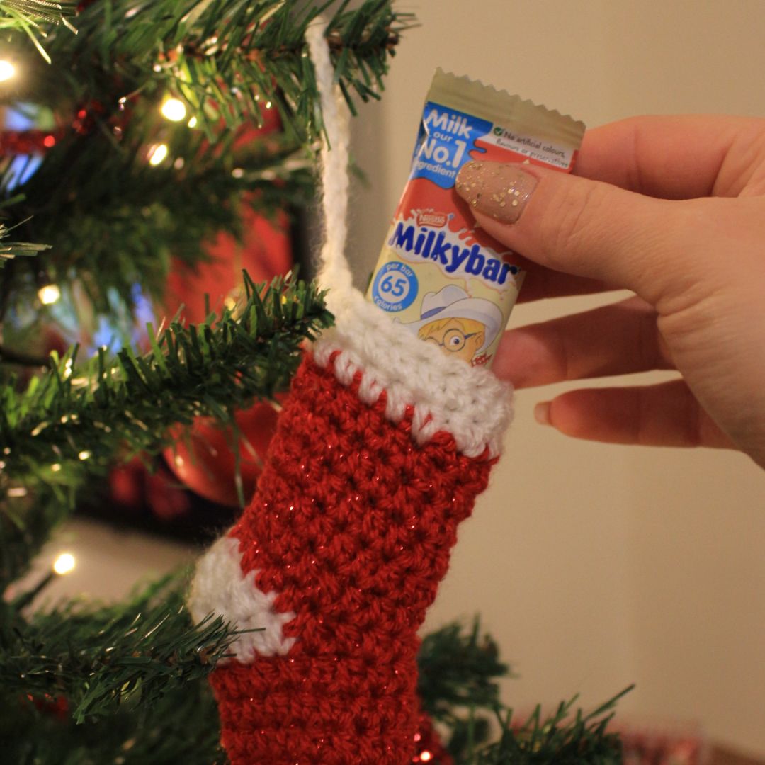 Crochet Surprise Stocking Christmas Tree Ornament Written Pattern, Crochet Stocking Written Pattern, Crochet, Brunaticality