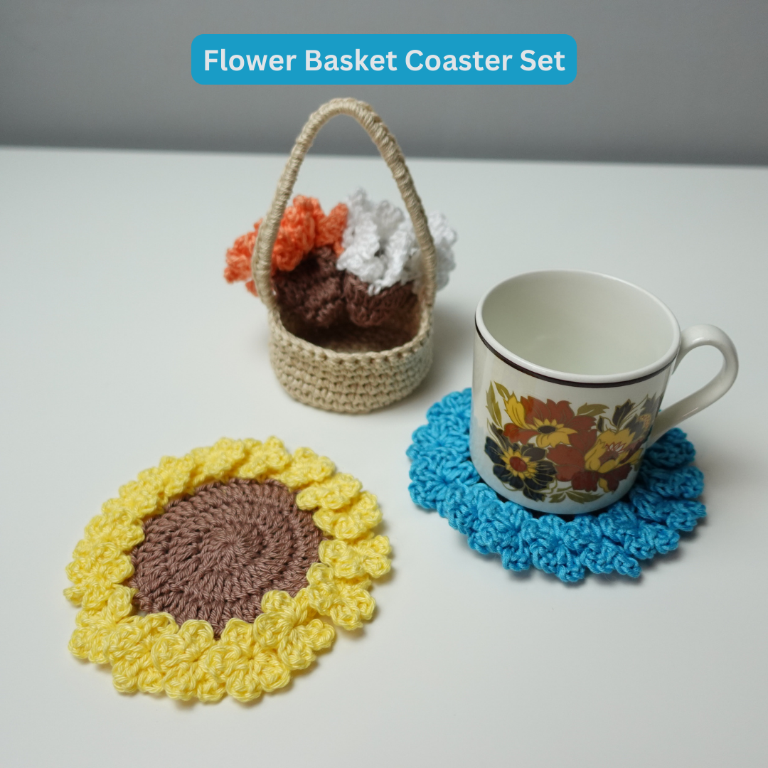 Crochet Pattern Bundle, 8 Crochet Coaster Patterns, Crochet Coaster, Crochet Plant Pot Coaster, Brunaticality