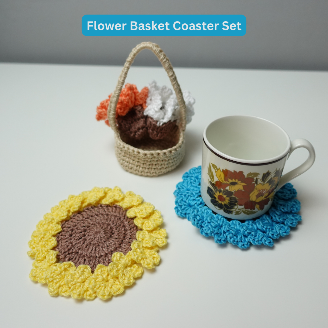 Crochet Pattern Bundle, 7 Crochet Coaster Patterns, Crochet Coaster, Crochet Plant Pot Coaster, Brunaticality