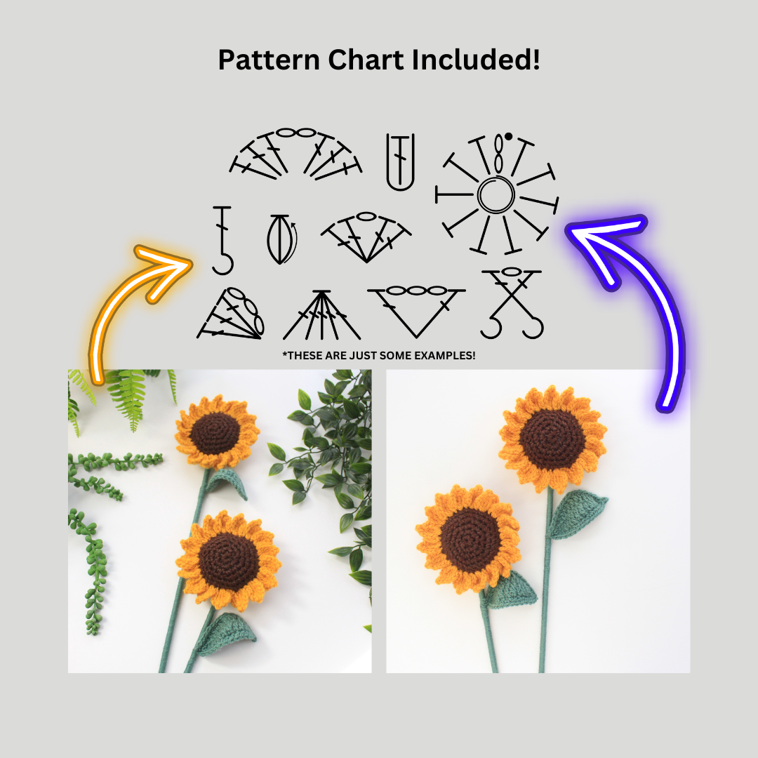 Crochet Sunflower Pattern, Sunflower for Bouquets, Sunflower, Crochet Sunflower, Crochet Written Pattern, Brunaticality