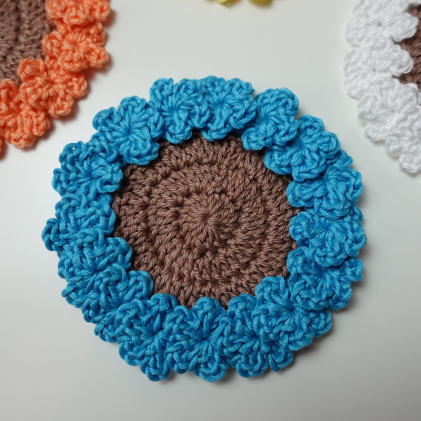 Crochet Basket Flower Coaster Set, Crochet Written Pattern, Crochet Coaster, Crochet Plant Pot Coaster, Brunaticality