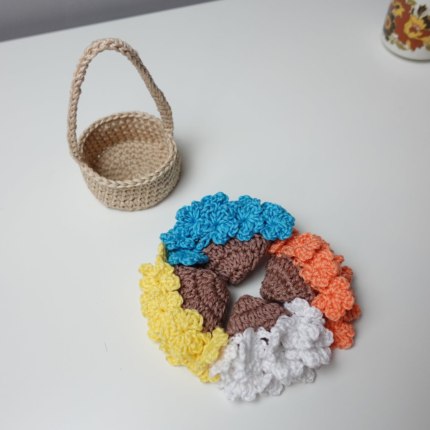 Crochet Basket Flower Coaster Set, Crochet Written Pattern, Crochet Coaster, Crochet Plant Pot Coaster, Brunaticality