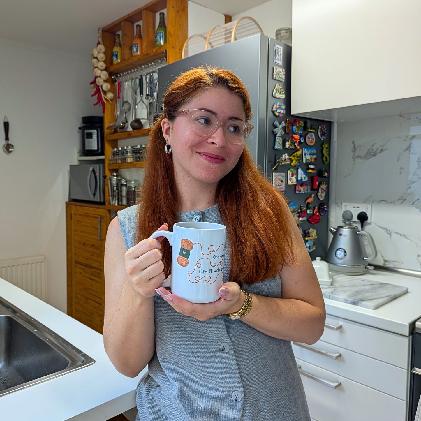 One more row... Then I'll make another coffee! by Brunaticality - Ceramic 15oz Mug