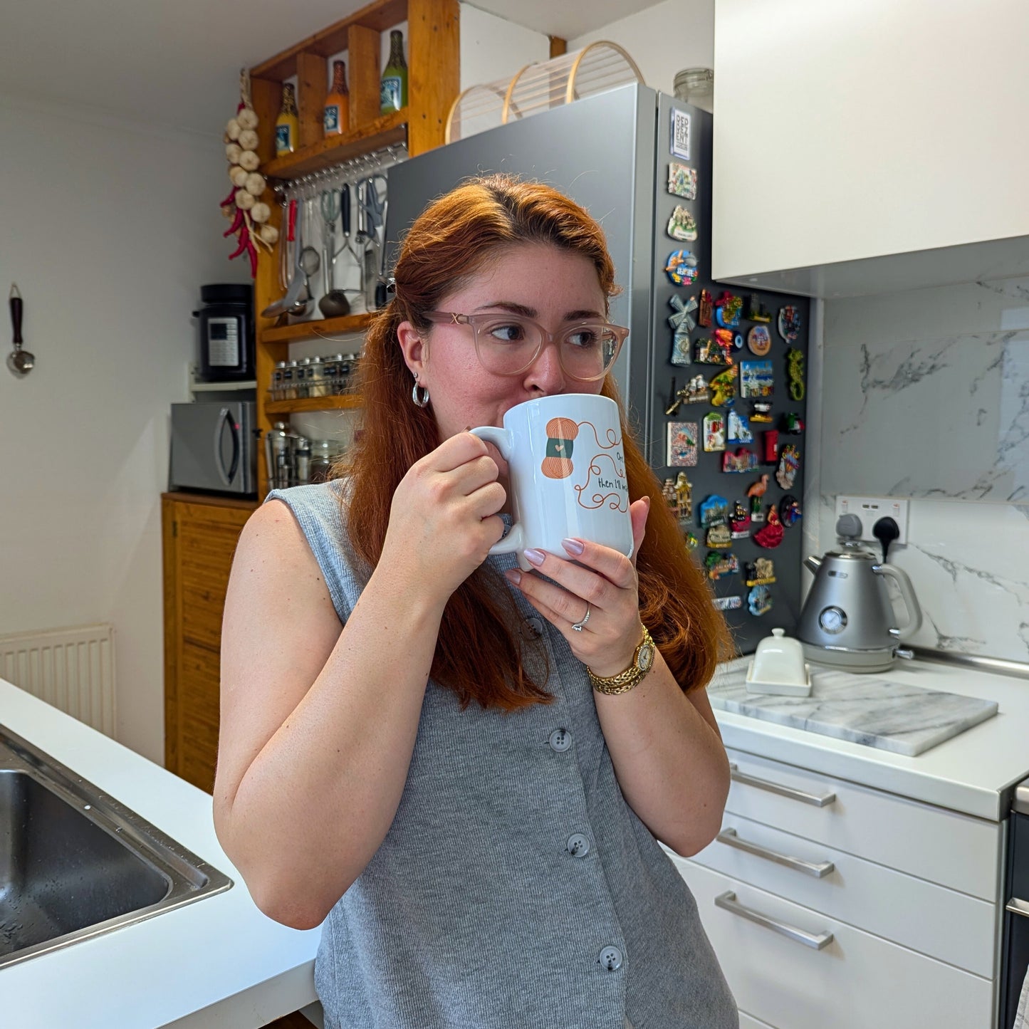 One more row... Then I'll make another coffee! by Brunaticality - Ceramic 15oz Mug