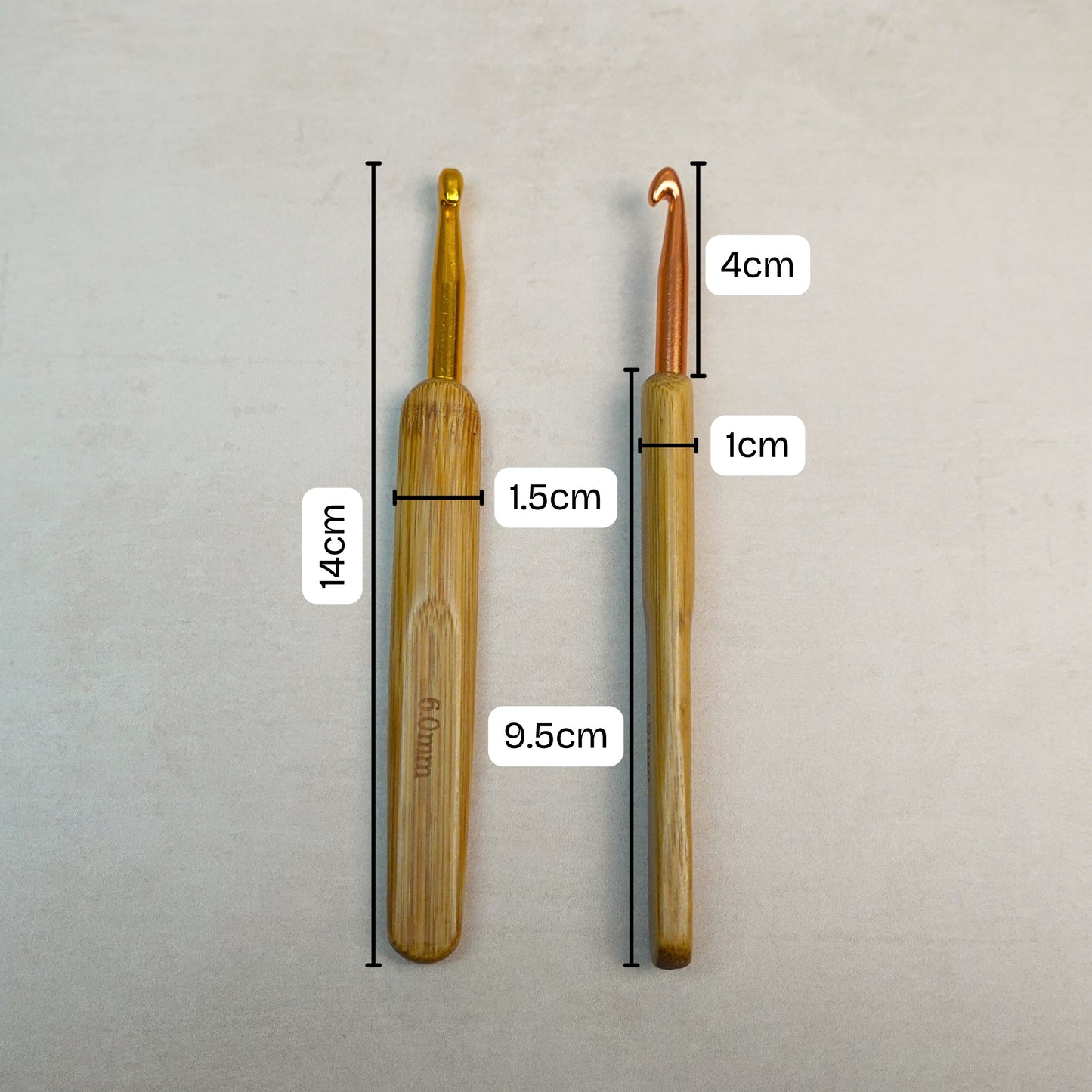 Rainbow Bamboo Crochet Hook Set - Ergonomic Colourful Hooks + 5 Bonus Patterns (PDF), Perfect Gift for Crocheters