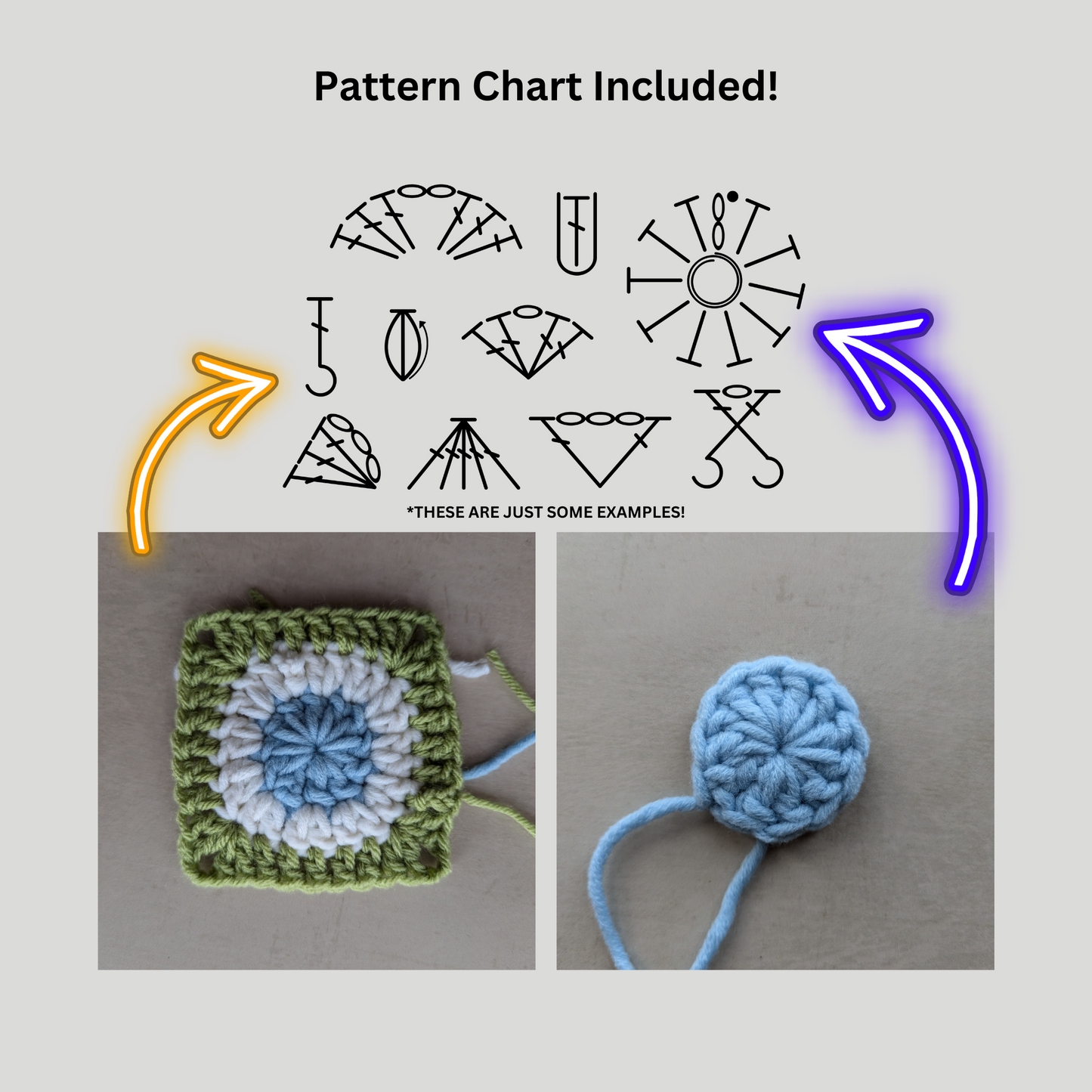 Easy granny square crochet patterns - 2 designs, classic square, crochet square, step-by-step photos, how to crochet, Brunaticality