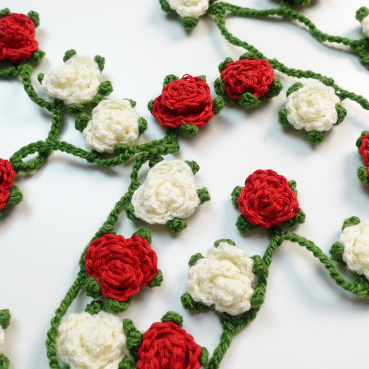 Crochet Rose Garland Written Pattern, Crochet Rose Garland, Crochet Rose, Crochet, Brunaticality