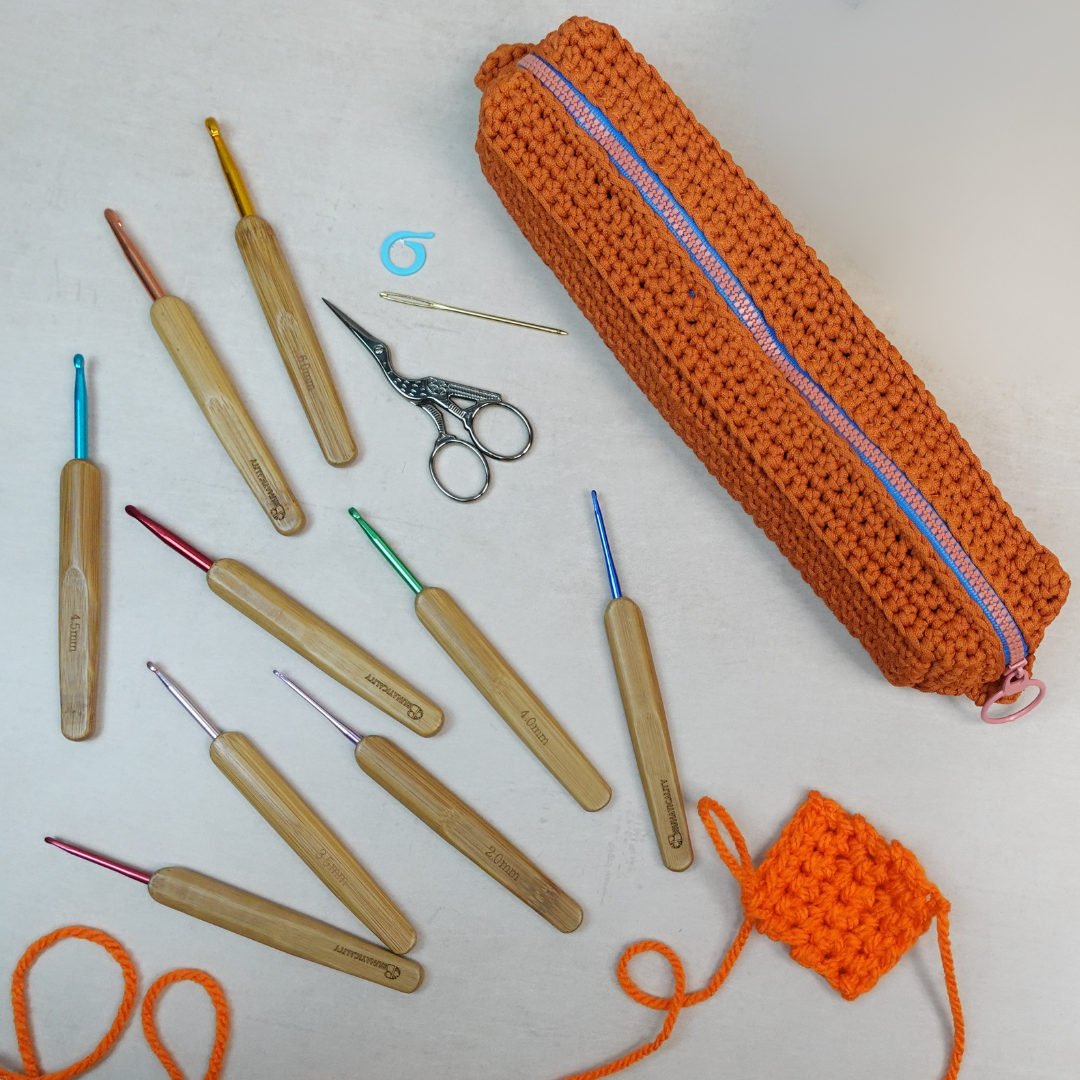 Hook Case Crochet Pattern - Zippered Tool Pouch PDF Crochet Pattern - Brunaticality