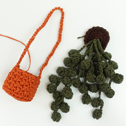 Crochet Mini Hanging Plant Pot WRITTEN PATTERN, Crochet Plant Pot, Brunaticality