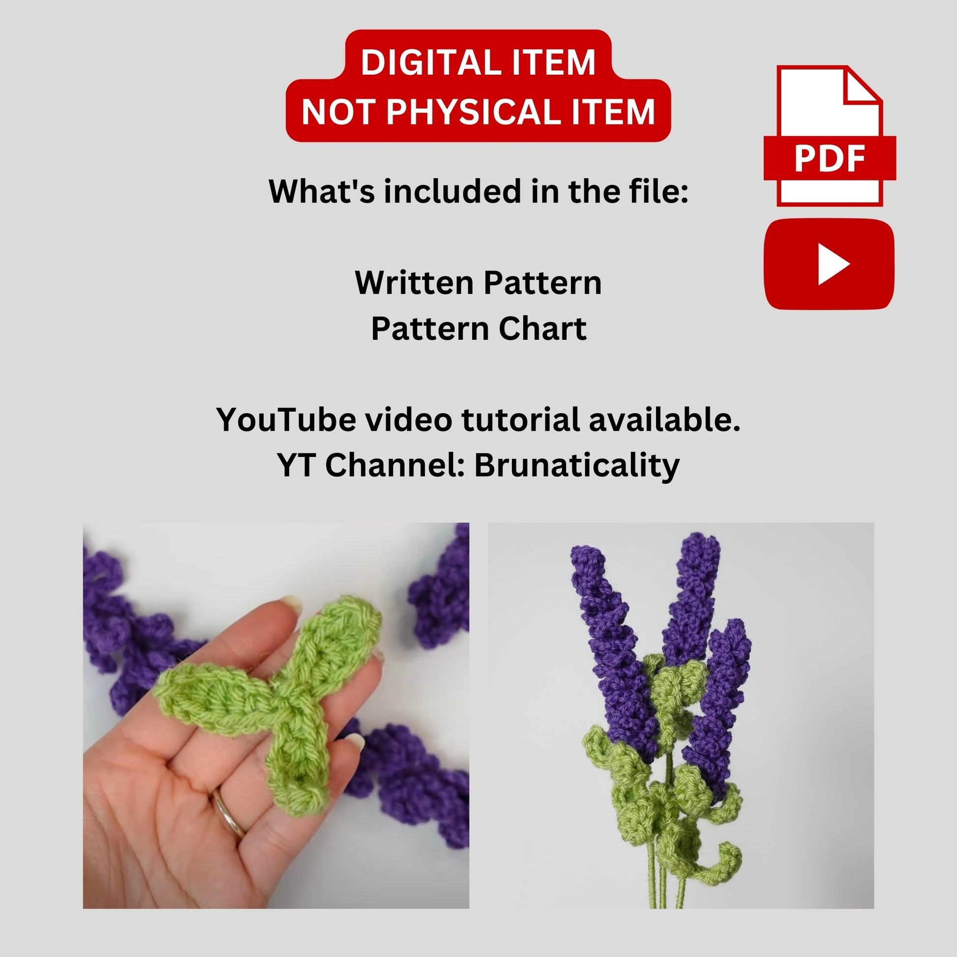 lavender flower crochet Crochet Lavender Pattern, Crochet Lavender Flower, Crochet Lavender fo – Brunaticality