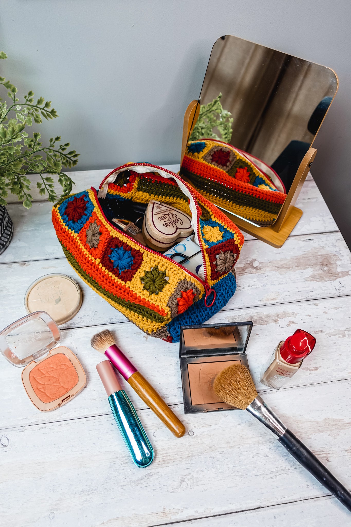 Crochet Makeup Bag WRITTEN PATTERN, Crochet Bag Written Pattern, Crochet Bag, Auburn Crochet Makeup Bag, Brunaticality