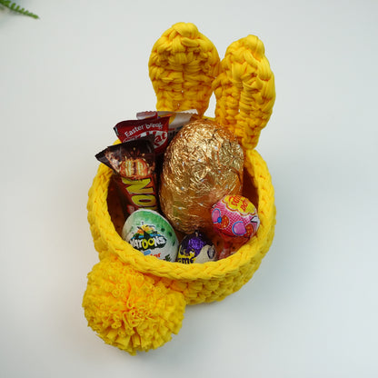 Crochet Easter Bunny Basket Written Pattern, Easter Crochet, Crochet Easter, Crochet Basket, Brunaticality