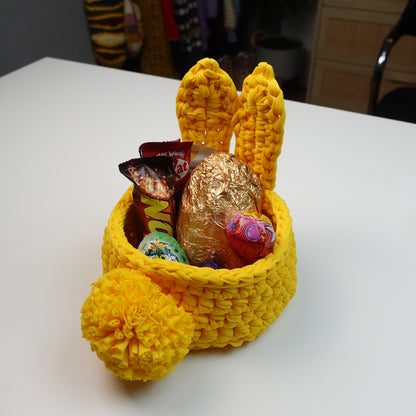 Crochet Easter Bunny Basket Written Pattern, Easter Crochet, Crochet Easter, Crochet Basket, Brunaticality