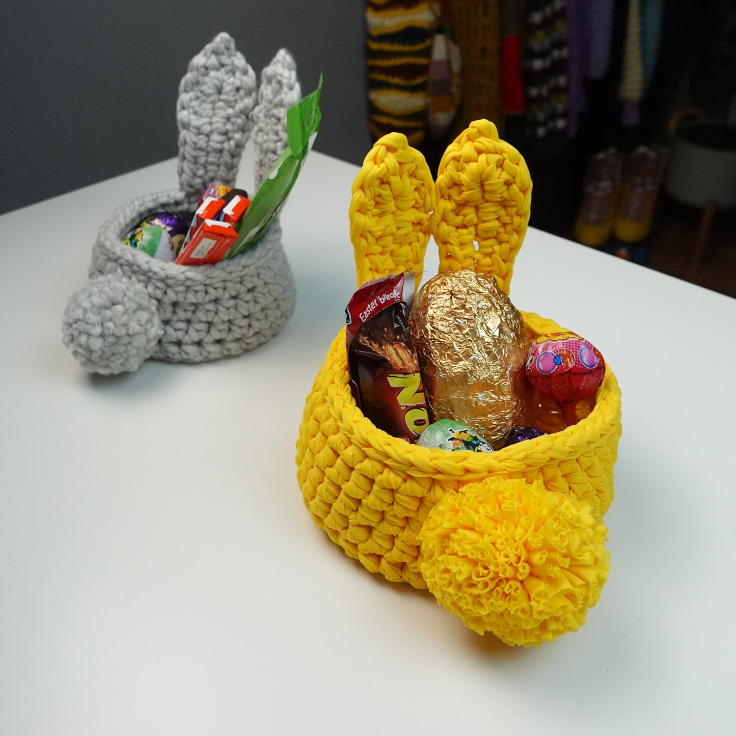 Crochet Easter Bunny Basket Written Pattern, Easter Crochet, Crochet Easter, Crochet Basket, Brunaticality