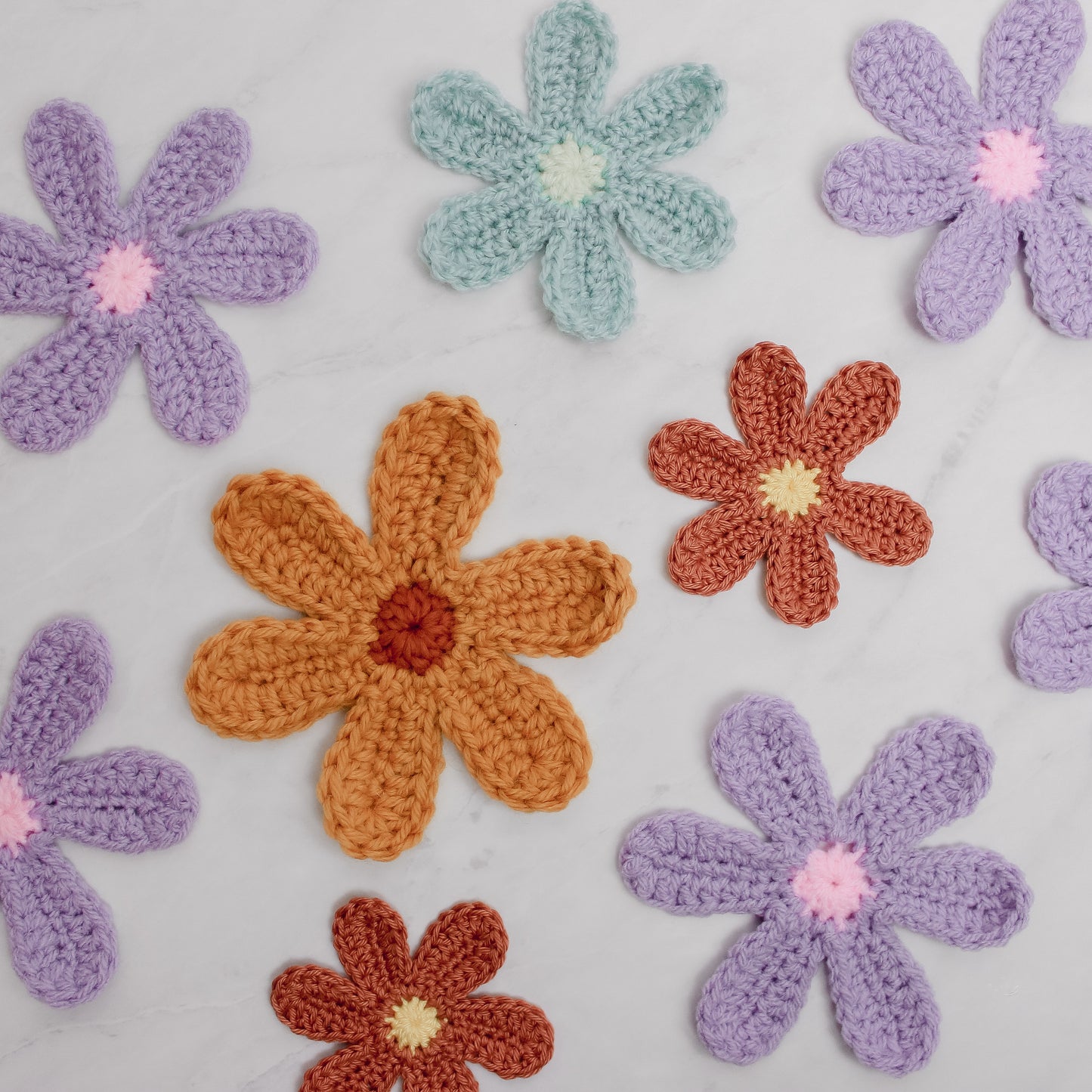 Crochet Retro Flower Written Pattern, Groovy Crochet Flower Pattern by Brunaticality