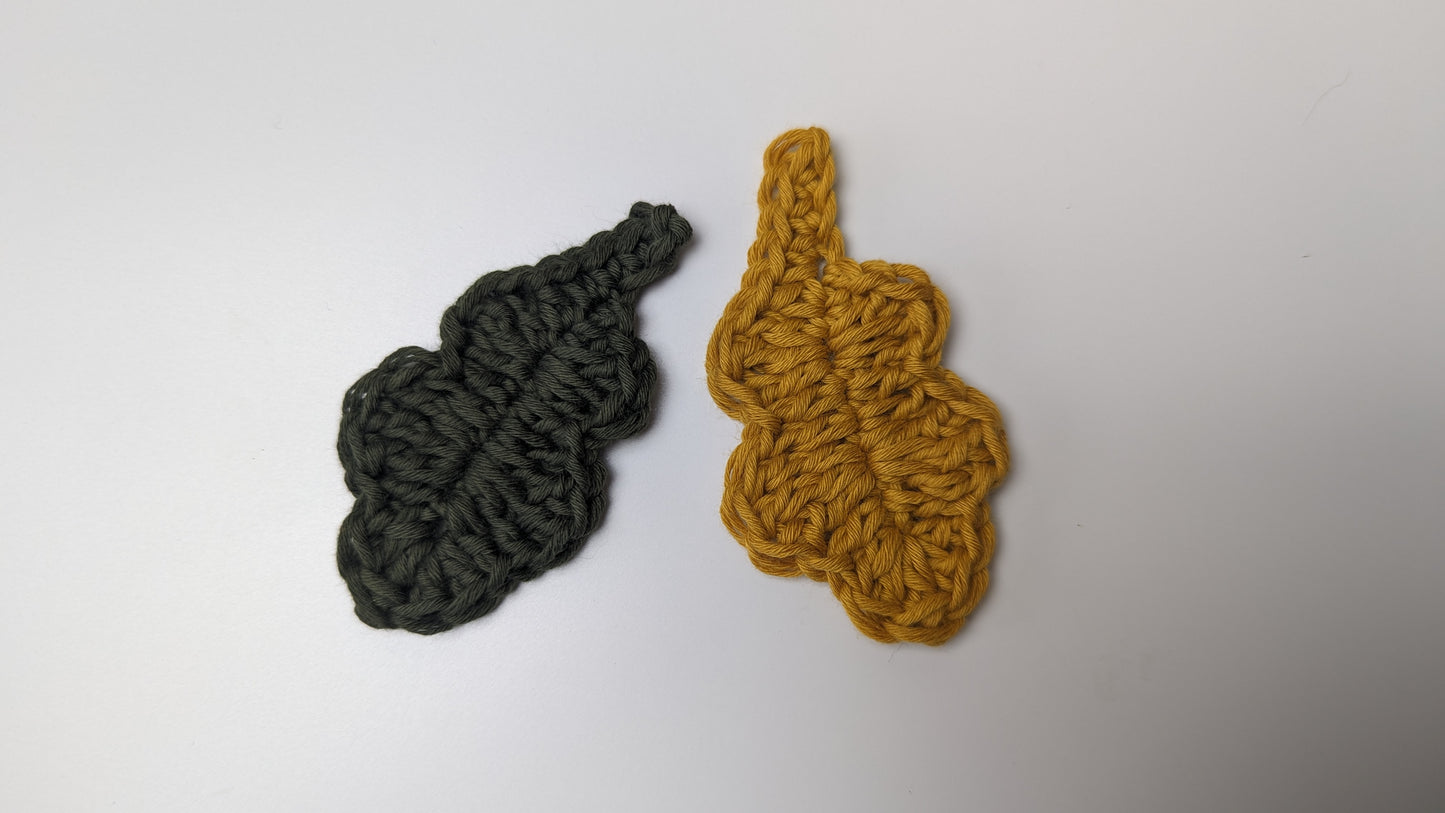 Crochet Autumn Appliques Set of 4, Crochet Written Pattern, Crochet, Brunaticality