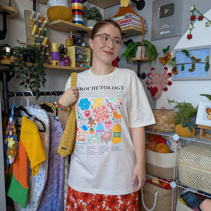 Crochetology T-Shirt - The ultimate tee for crochet lovers and yarn enthusiasts! - Classic Crewneck T-shirt by Brunaticality