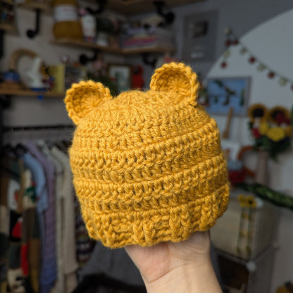 Easy Crochet Baby Beanie Crochet Pattern, Sizes 0-12 Months, Animal Hat Set, Bear Bunny Frog Cat Cow Ears, Crochet Baby Hat