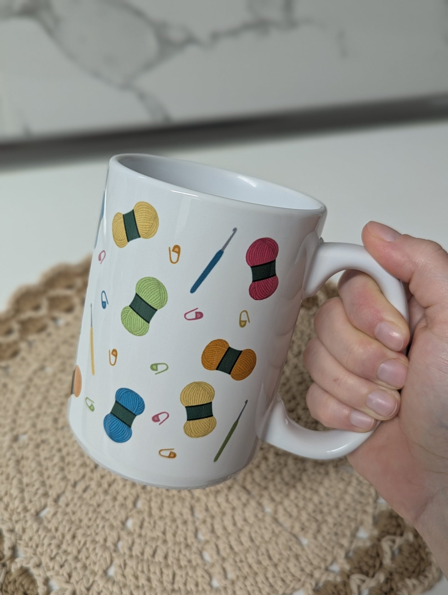 Crochet Vibes Mug by Brunaticality - Ceramic 15oz Mug