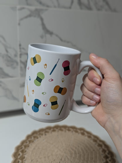 Crochet Vibes Mug by Brunaticality - Ceramic 15oz Mug