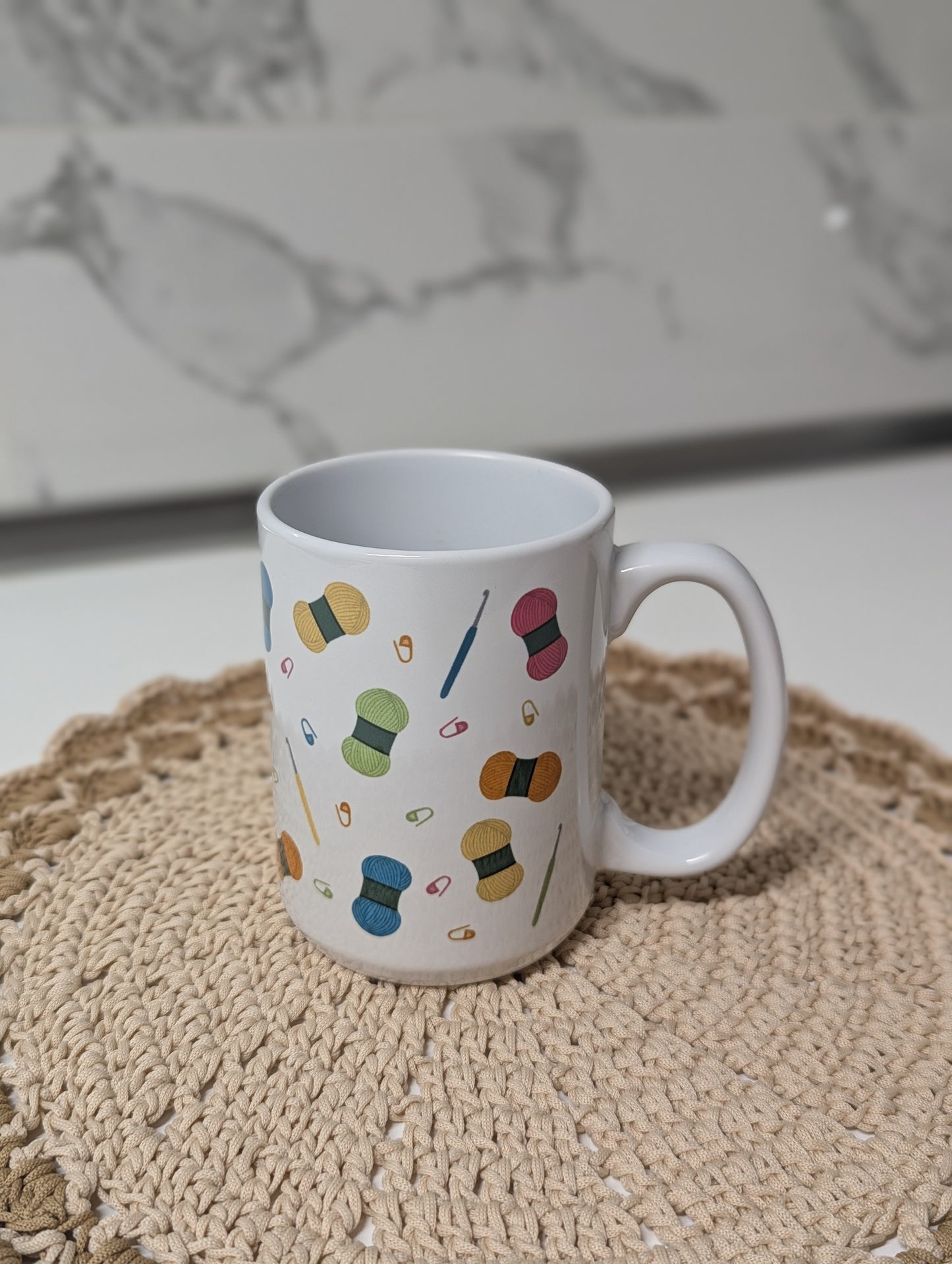 Crochet Vibes Mug by Brunaticality - Ceramic 15oz Mug