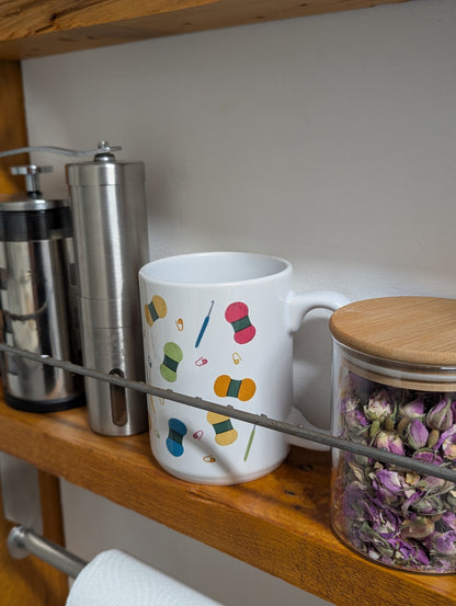 Crochet Vibes Mug by Brunaticality - Ceramic 15oz Mug