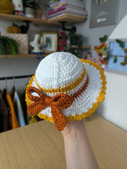 Easy Baby Sun Hat Crochet Pattern | Sizes 0–12 Months 4 Sizes | PDF Digital Download