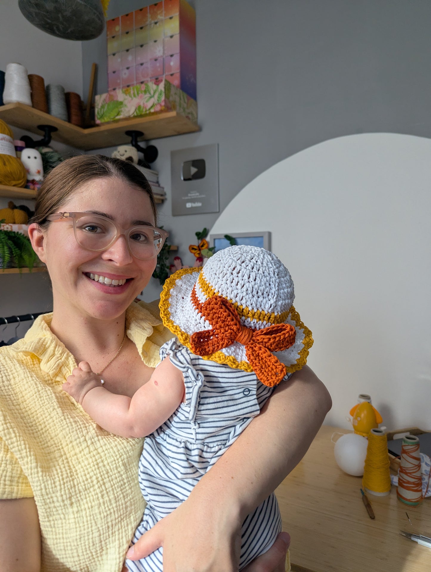 Easy Baby Sun Hat Crochet Pattern | Sizes 0–12 Months 4 Sizes | PDF Digital Download