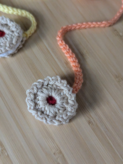 Handmade Crochet Coffee Cup & Biscuit Bookmark – Cute Book Accessory