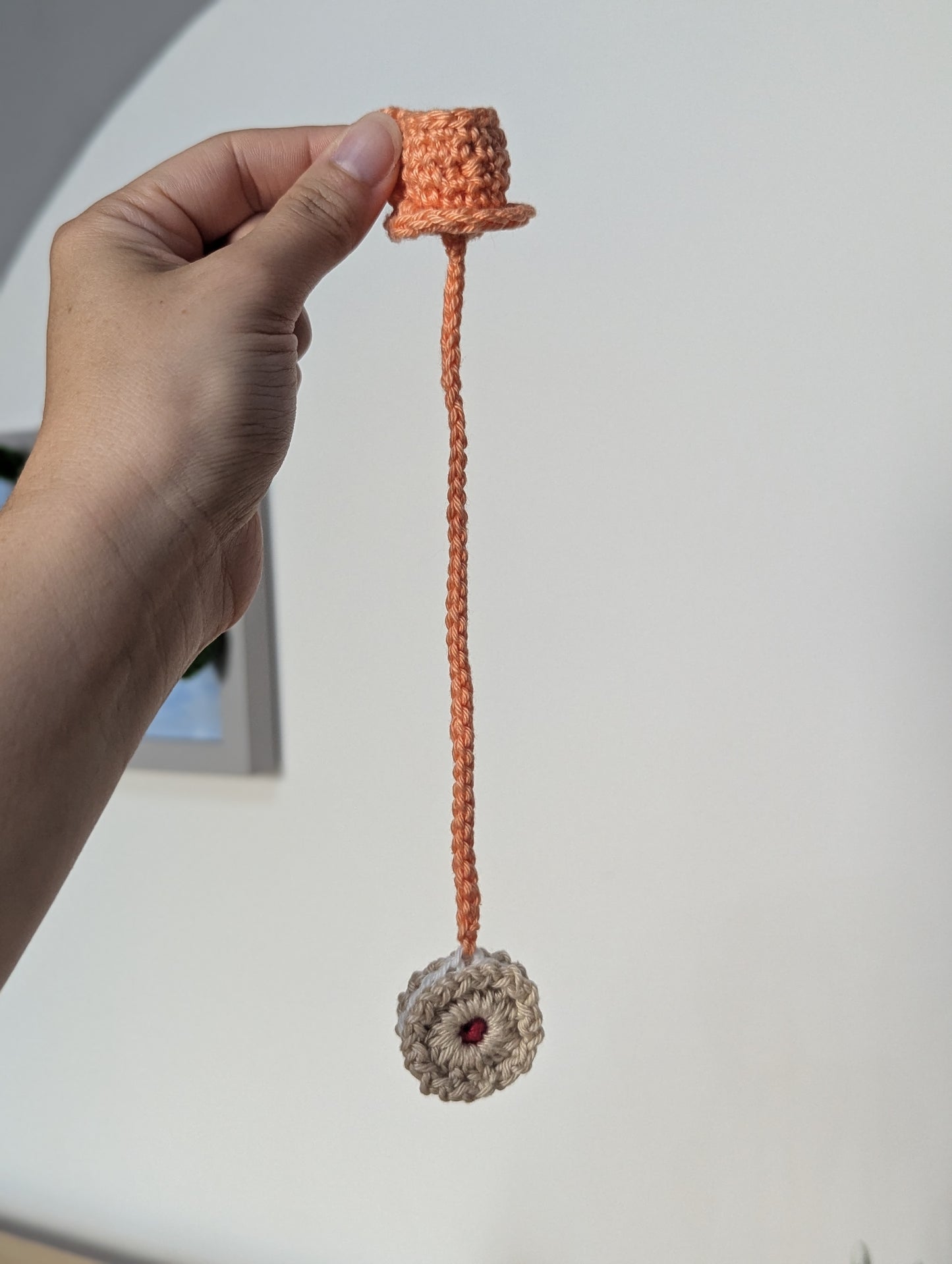 Handmade Crochet Coffee Cup & Biscuit Bookmark – Cute Book Accessory