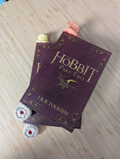 Handmade Crochet Coffee Cup & Biscuit Bookmark – Cute Book Accessory