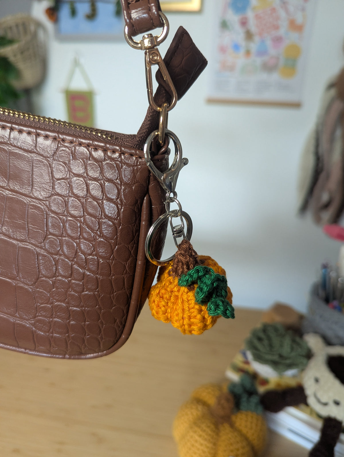 Mini Pumpkin Crochet Keychain Kit | DIY Autumn Crochet Kit | Beginner-Friendly Pumpkin Craft