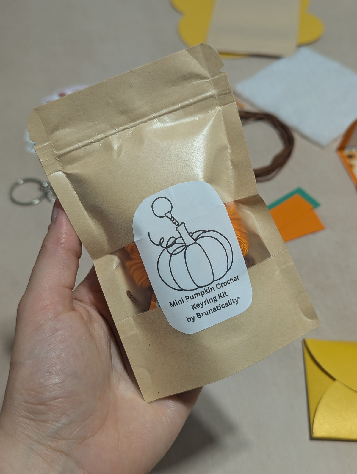 Mini Pumpkin Crochet Keychain Kit | DIY Autumn Crochet Kit | Beginner-Friendly Pumpkin Craft