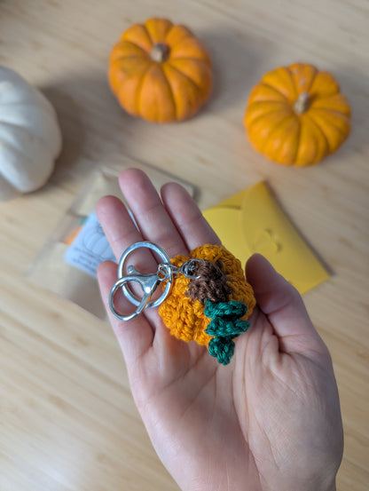Mini Pumpkin Crochet Keychain Kit | DIY Autumn Crochet Kit | Beginner-Friendly Pumpkin Craft
