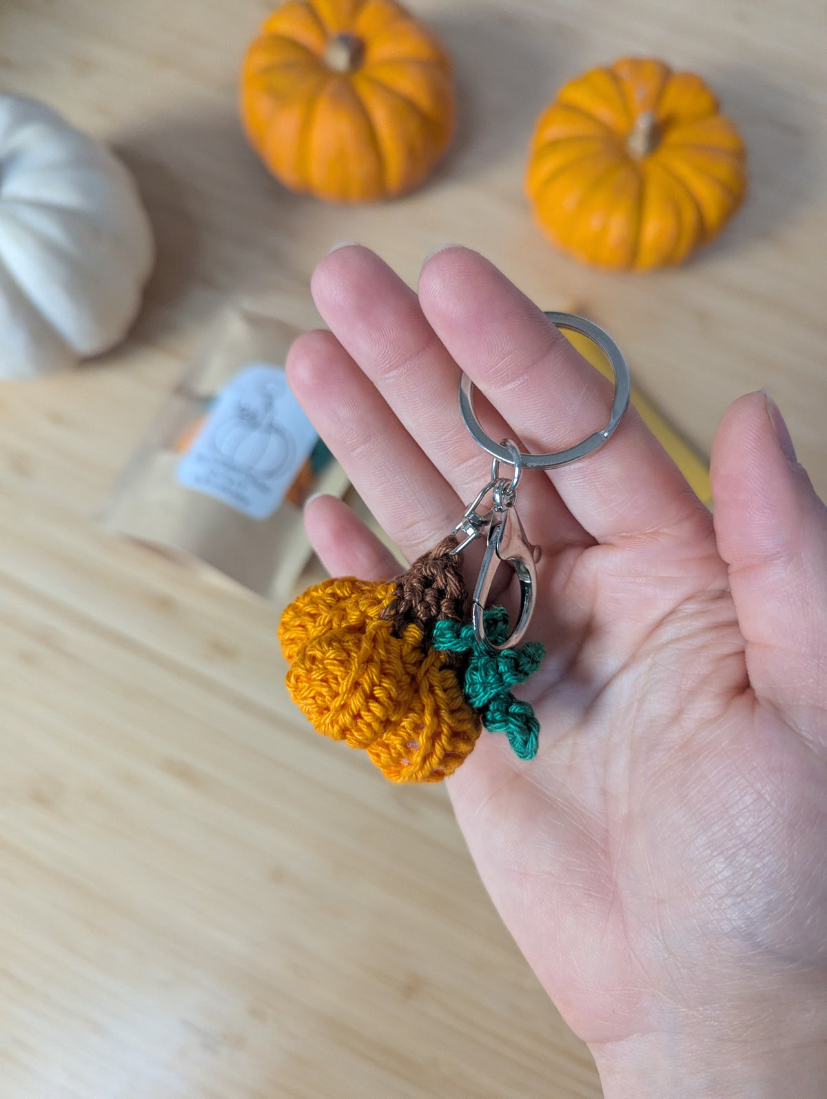 Mini Pumpkin Crochet Keychain Kit | DIY Autumn Crochet Kit | Beginner-Friendly Pumpkin Craft
