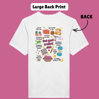 CUTE Feel Good Crochet Club Doodle T-Shirt - 2 Design Options