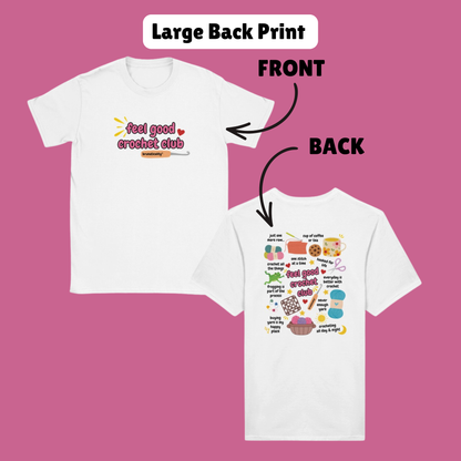 CUTE Feel Good Crochet Club Doodle T-Shirt - 2 Design Options