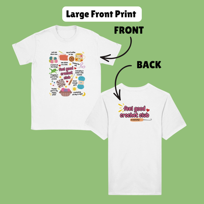 CUTE Feel Good Crochet Club Doodle T-Shirt - 2 Design Options