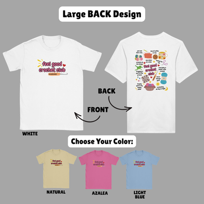CUTE Feel Good Crochet Club Doodle T-Shirt - 2 Design Options