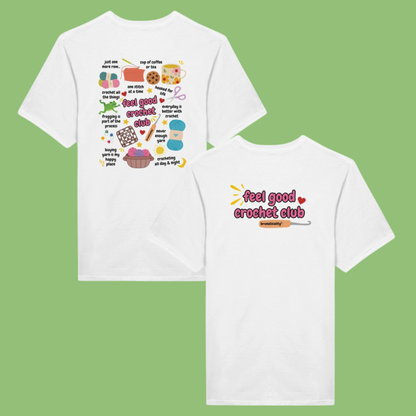 CUTE Feel Good Crochet Club Doodle T-Shirt - 2 Design Options
