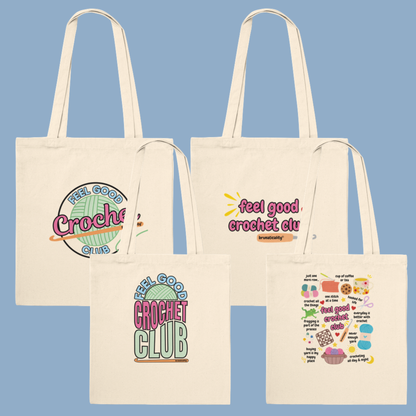 Feel Good Crochet Club Cotton Tote Bag – Cute & Retro Editions