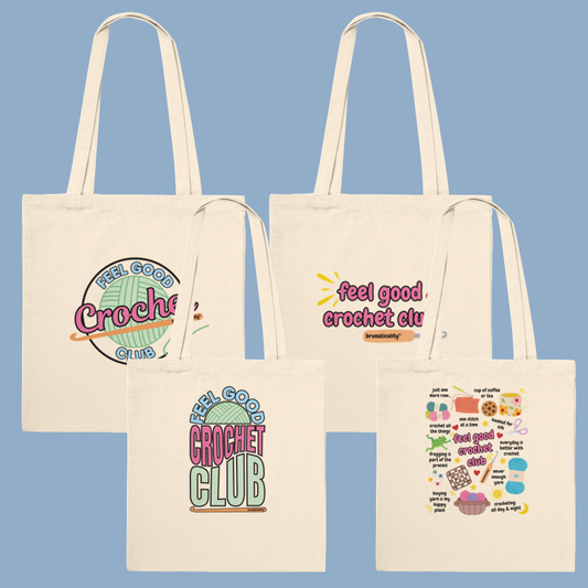 Feel Good Crochet Club Cotton Tote Bag – Cute & Retro Editions