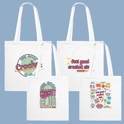 Feel Good Crochet Club Cotton Tote Bag – Cute & Retro Editions
