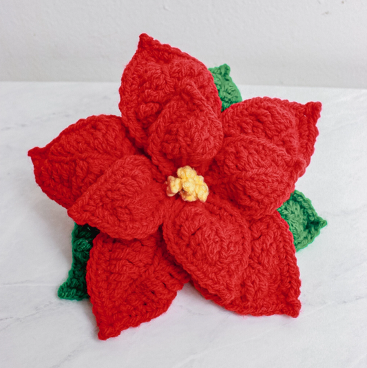 Crochet Poinsettia Flower Written Pattern by Brunaticality