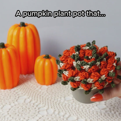 Crochet Pumpkin Coaster and Plant Pot Written Pattern, crochet plant pot coaster pattern, crochet pumpkin, Brunaticality