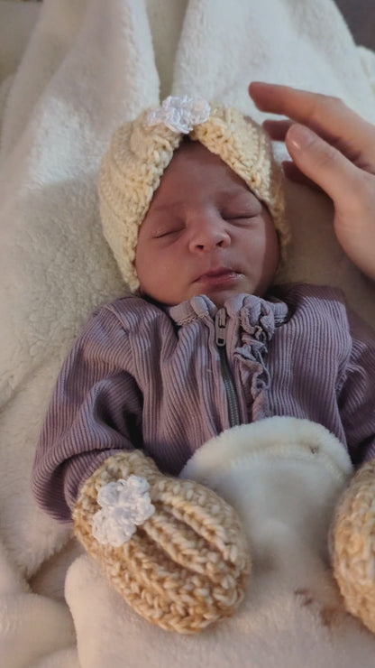 Easy Crochet Baby Hat and Mittens Set Crochet Pattern PDF, 4 Sizes, 0-12 Months