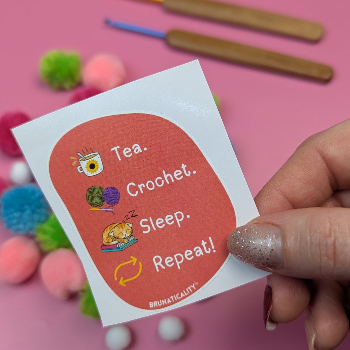 8 pcs Crochet Stickers, Crochet Lover Sticker Pack (8 Designs) | Cute Crochet Stickers for Crochet Lovers